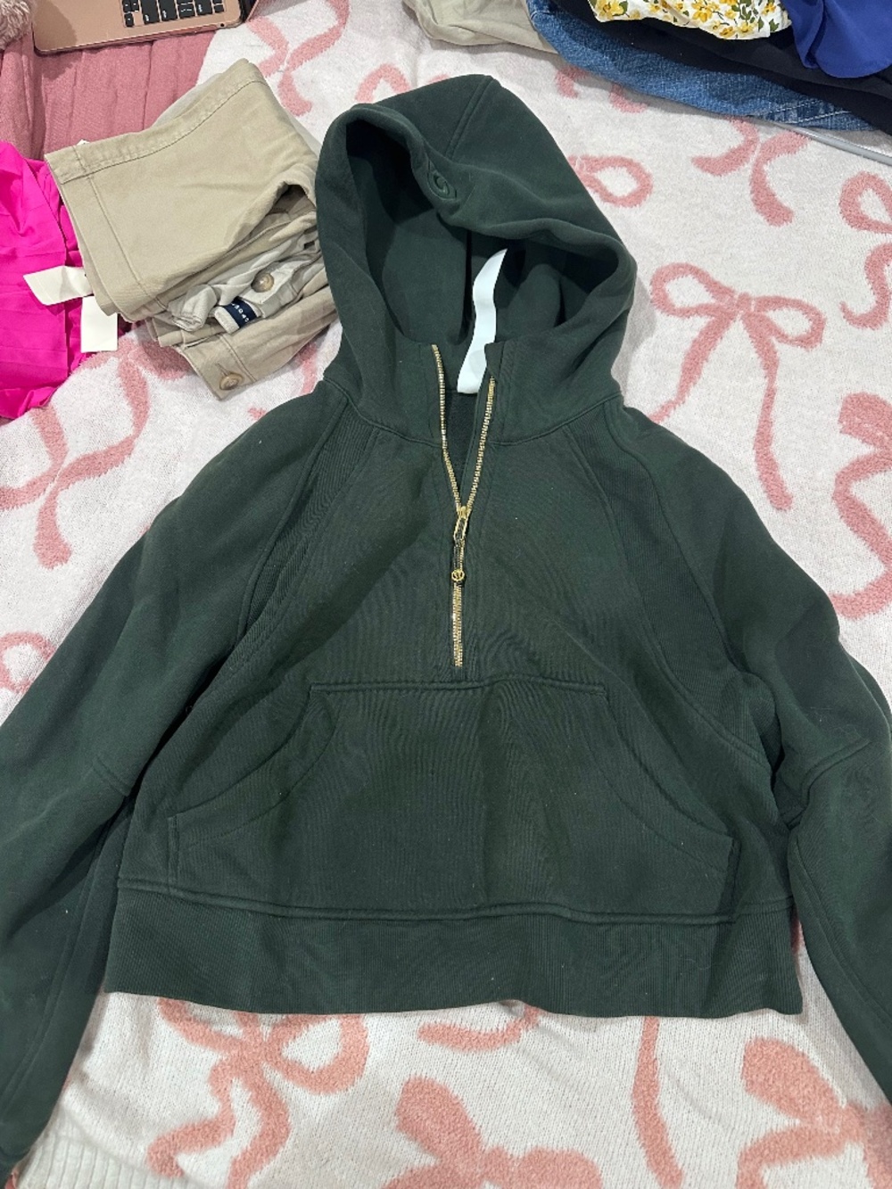 Lululemon Scuba Oversized Half Zip Hoodie XS/S Dark Green